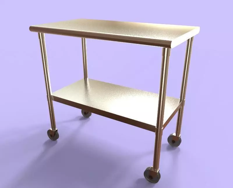 Steel Table 3D model_0