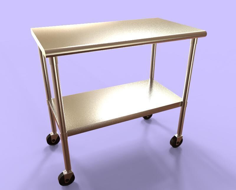 Steel Table 3D model_3