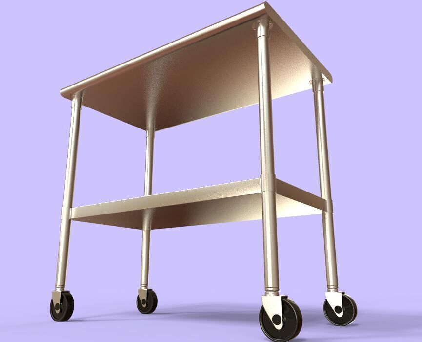 Steel Table 3D model_4