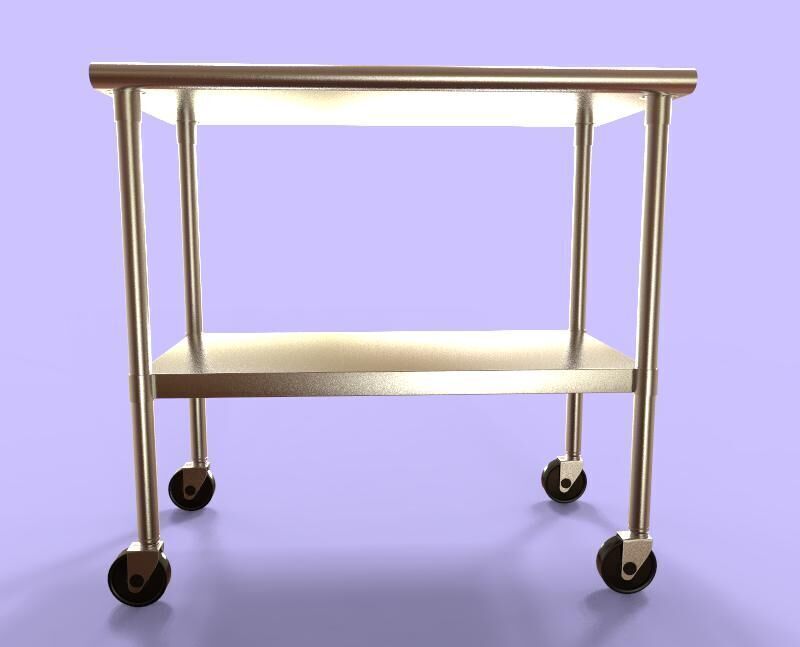 Steel Table 3D model_2