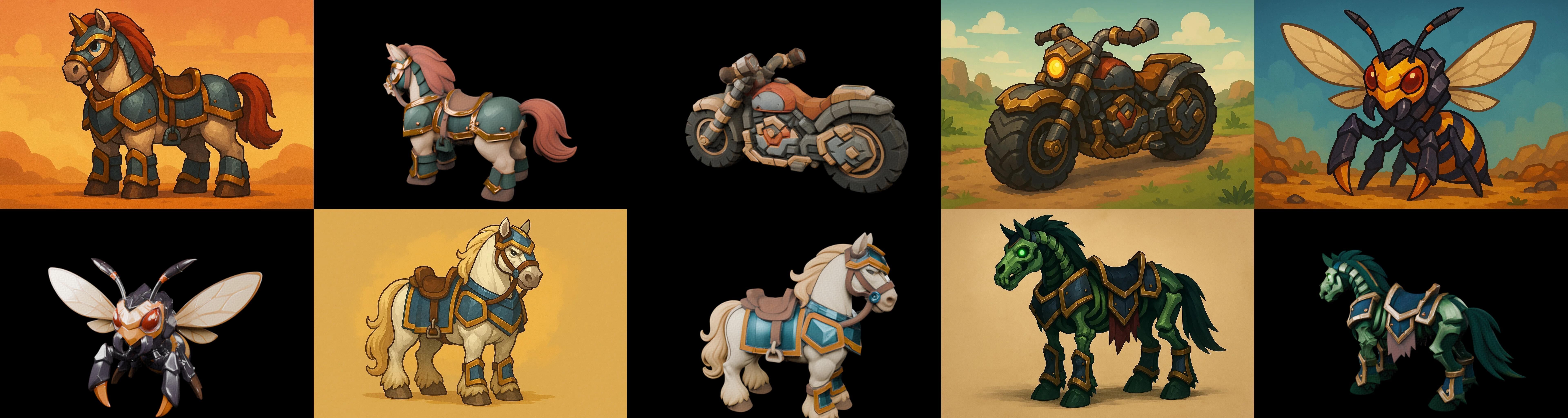 MountWorld bundle 5 pack 100 glb Low-poly 3D model_12