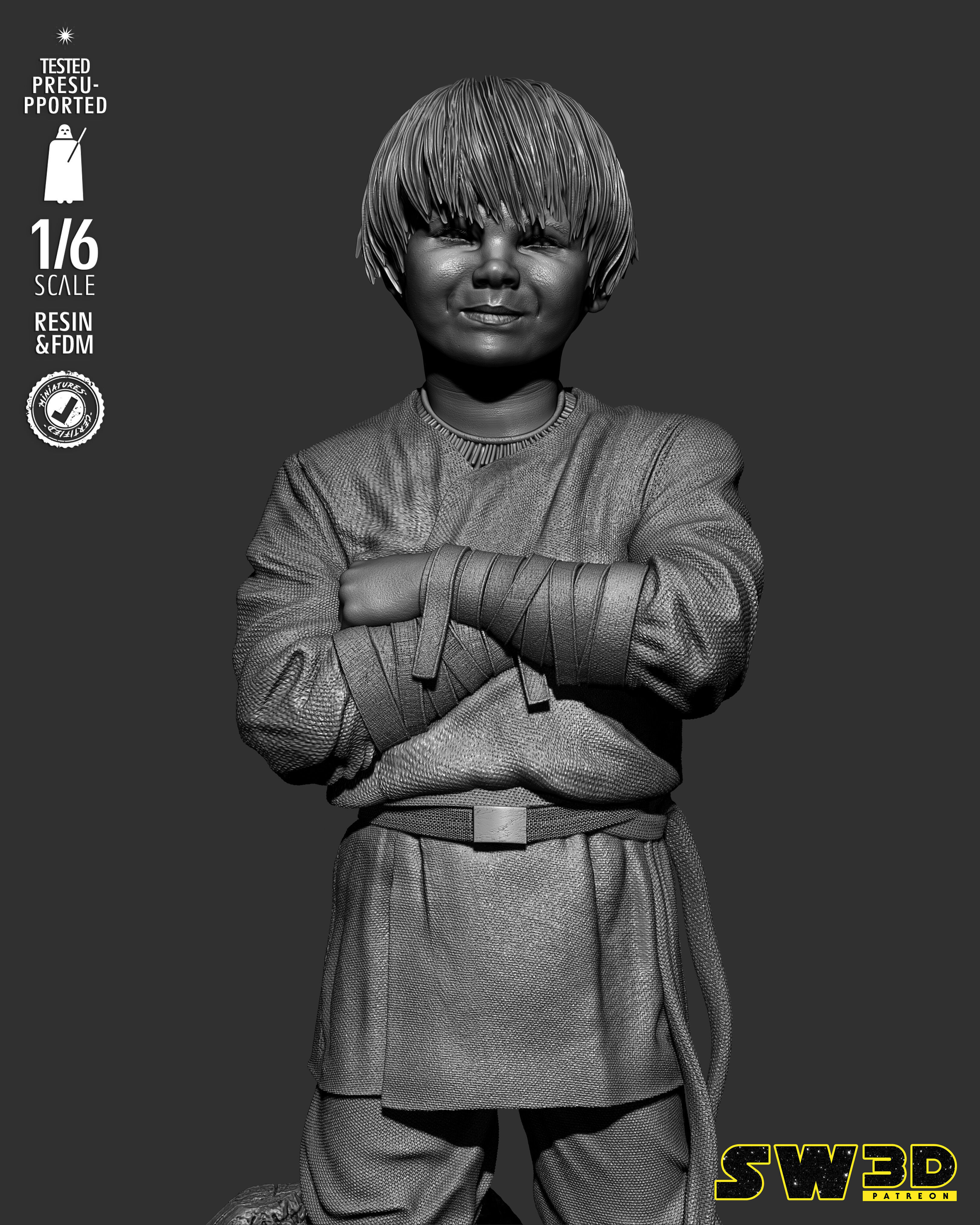 STAR WARS Anakin Kid Sculpture 3D print model_13