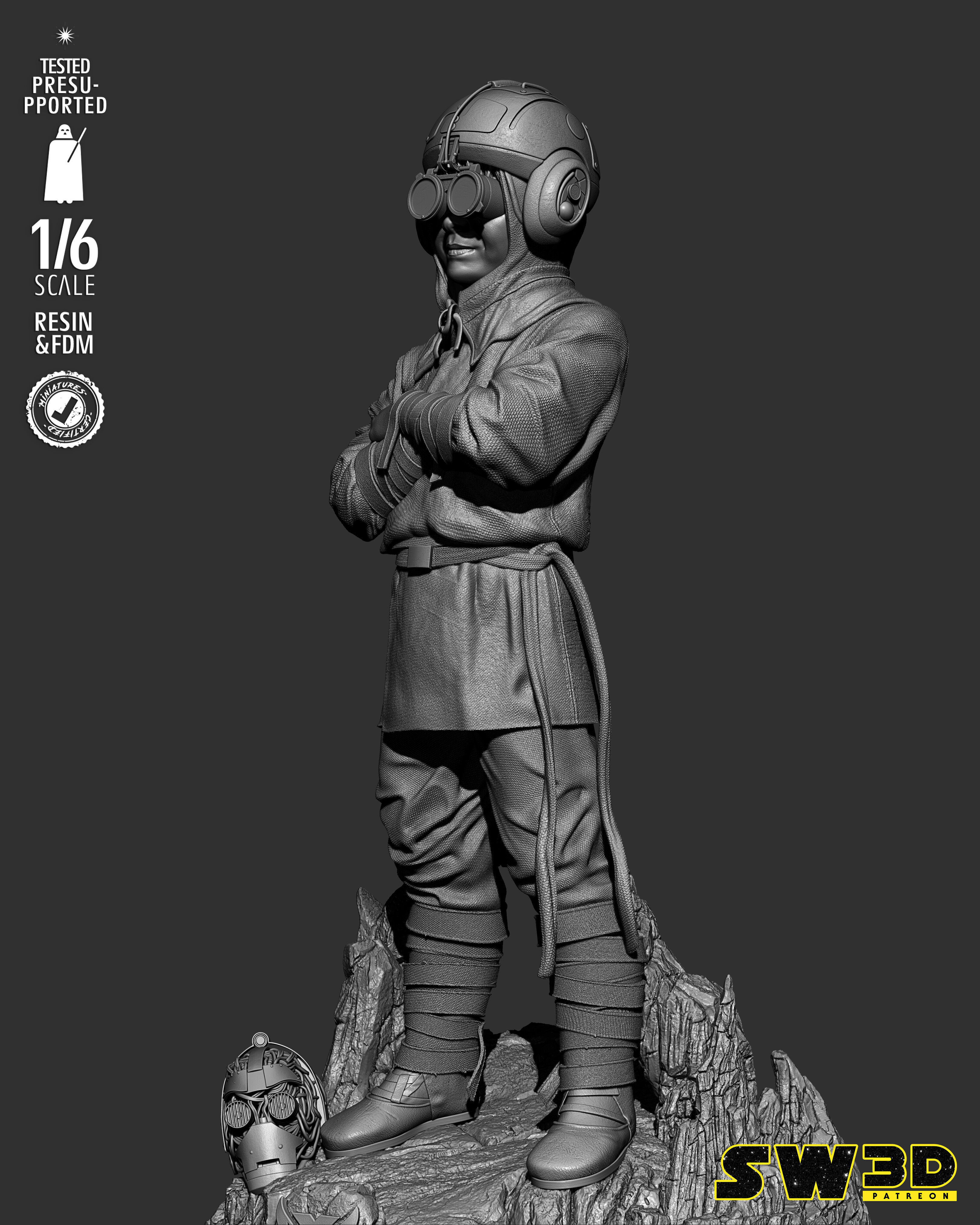 STAR WARS Anakin Kid Sculpture 3D print model_10