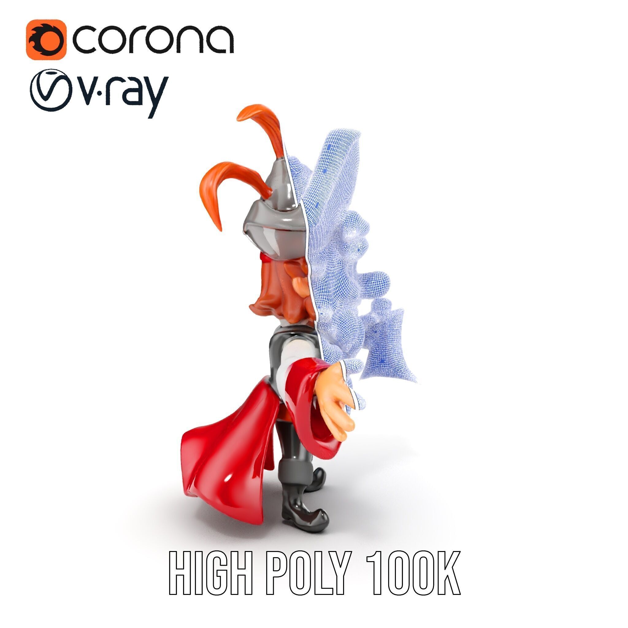 Animated Pirate Character Model Rigged and Animated Low-poly 3D model_41