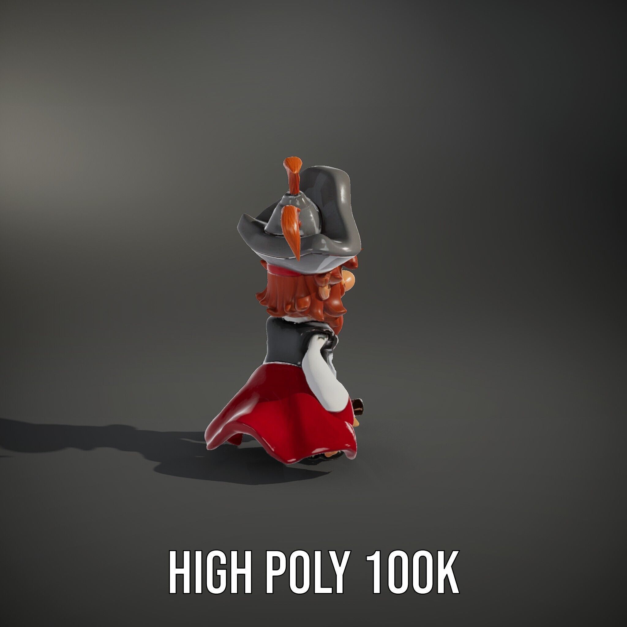 Animated Pirate Character Model Rigged and Animated Low-poly 3D model_15