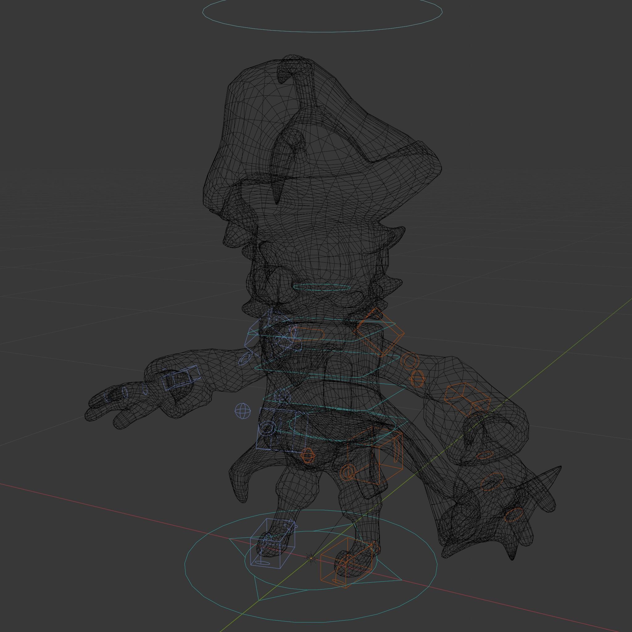 Animated Pirate Character Model Rigged and Animated Low-poly 3D model_10