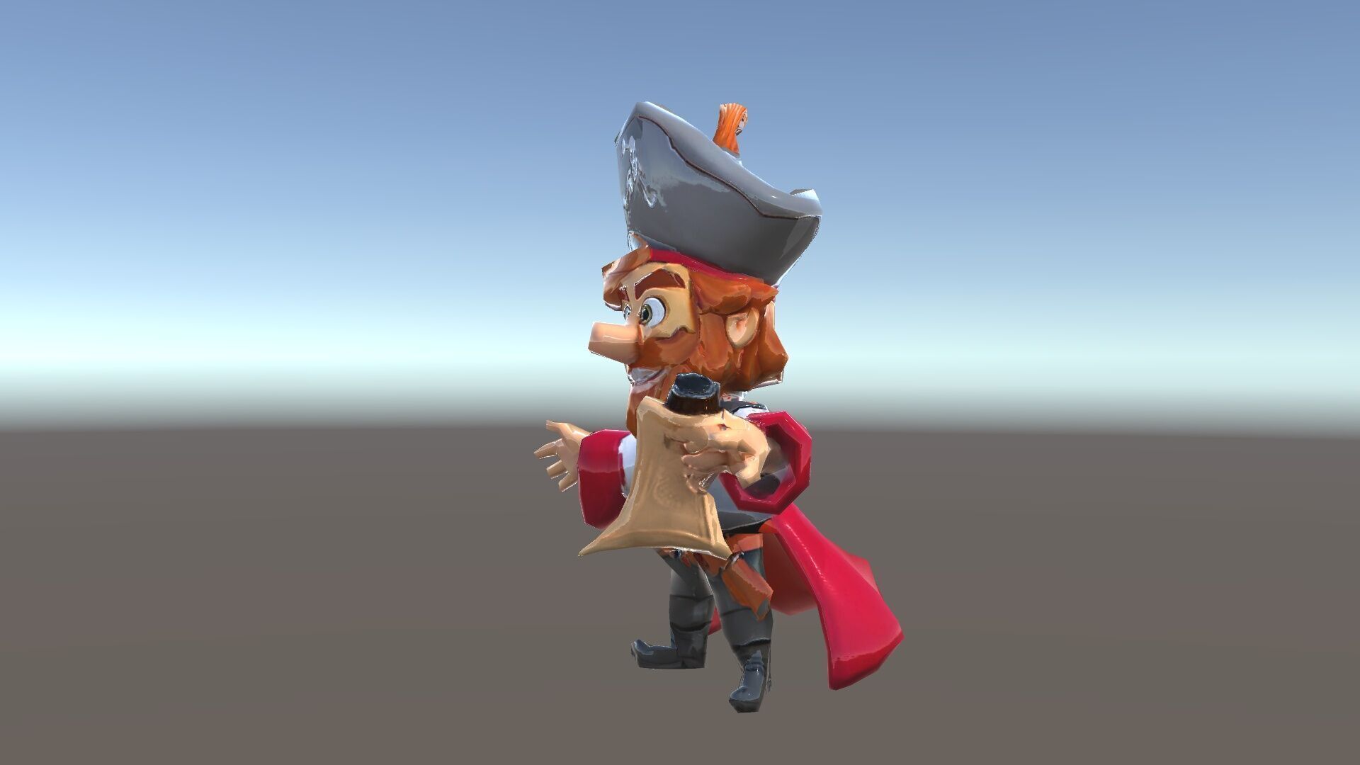 Animated Pirate Character Model Rigged and Animated Low-poly 3D model_35
