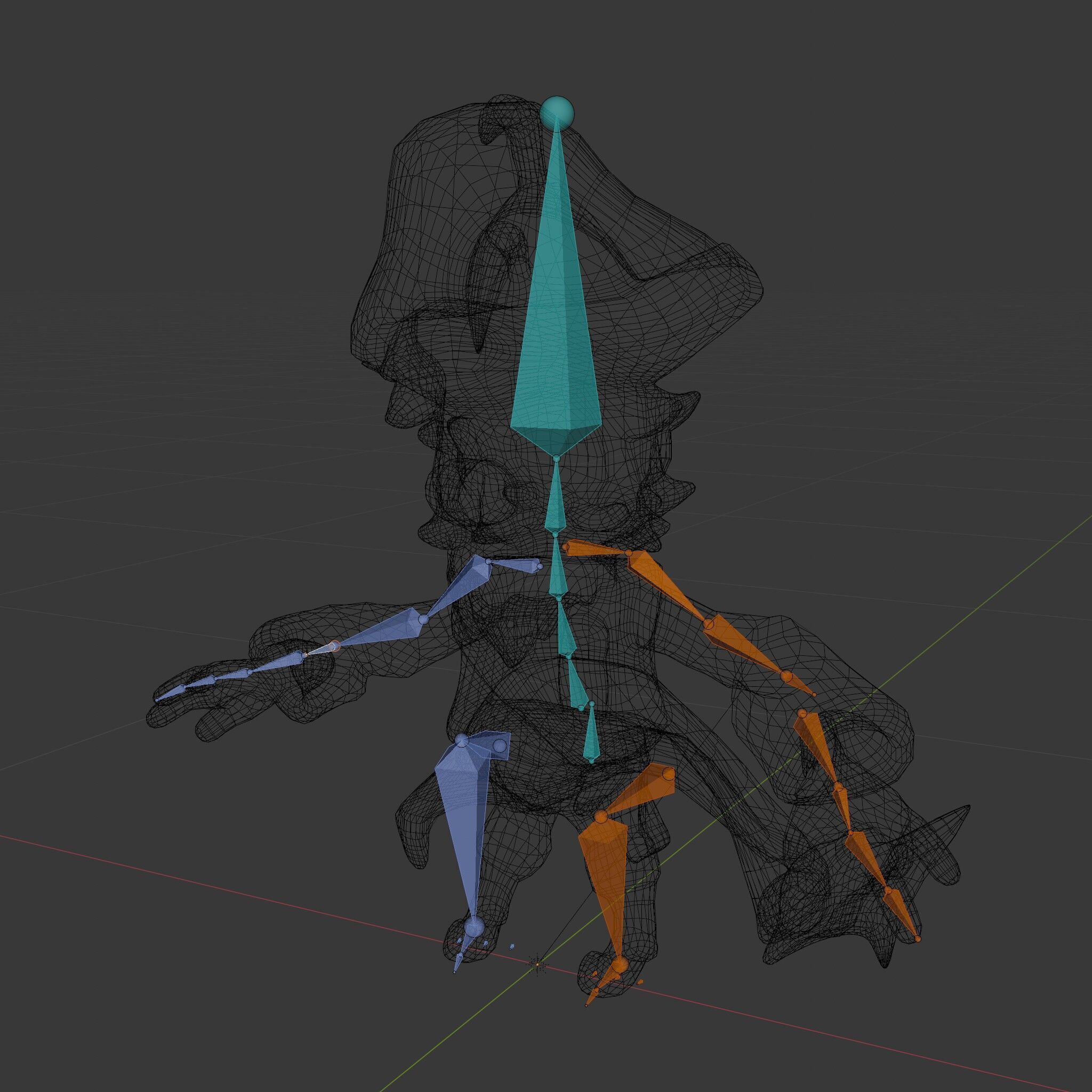 Animated Pirate Character Model Rigged and Animated Low-poly 3D model_7