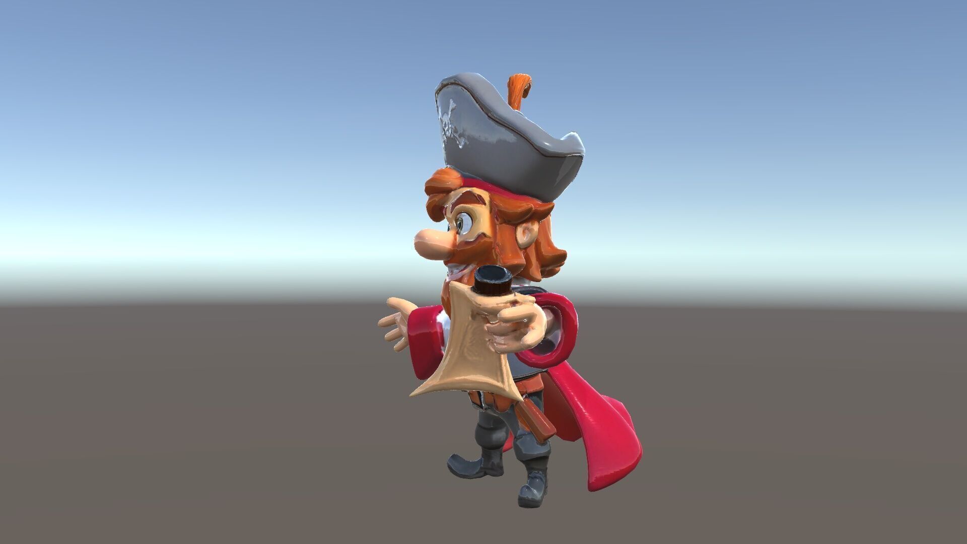 Animated Pirate Character Model Rigged and Animated Low-poly 3D model_39