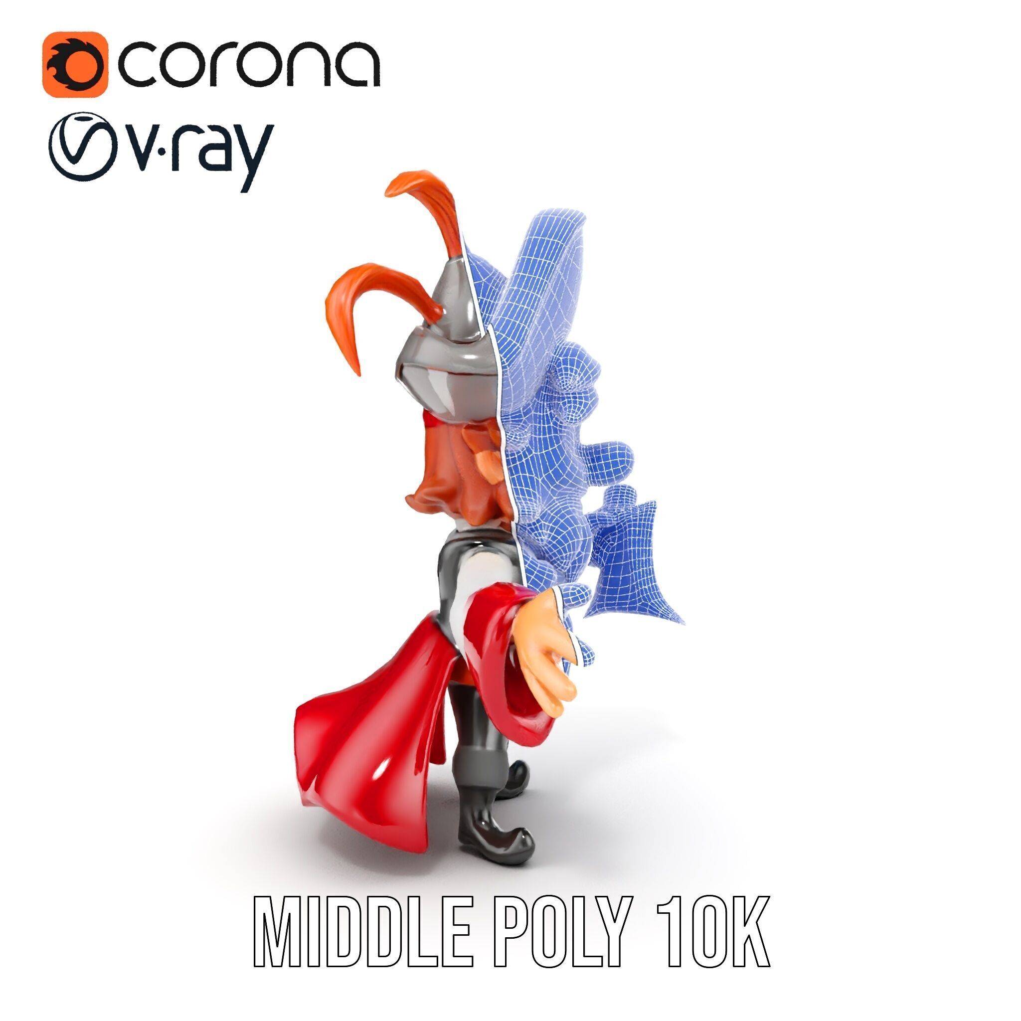 Animated Pirate Character Model Rigged and Animated Low-poly 3D model_37