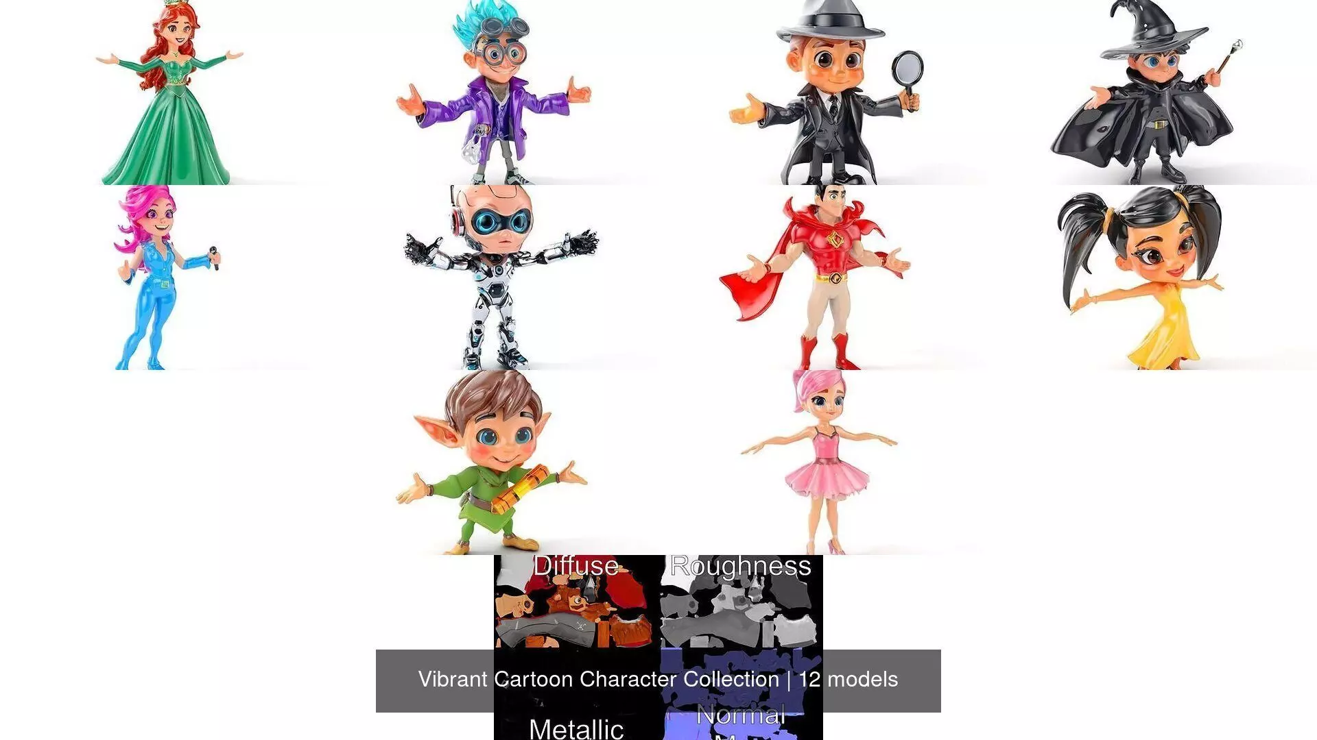 Vibrant Cartoon Character Collection _0