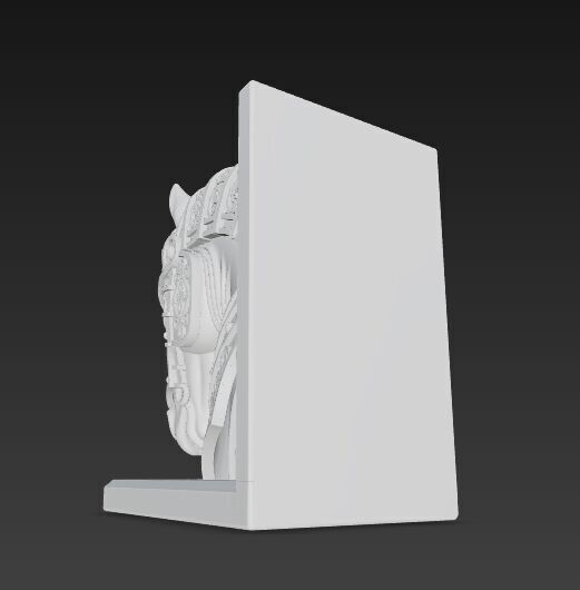Armored Horse Head Bust Bookend 3D Printable Decorative Model 3D model_8