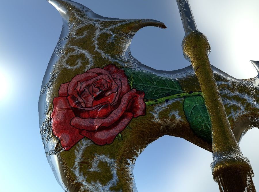 Fantasy halberd Free low-poly 3D model_2