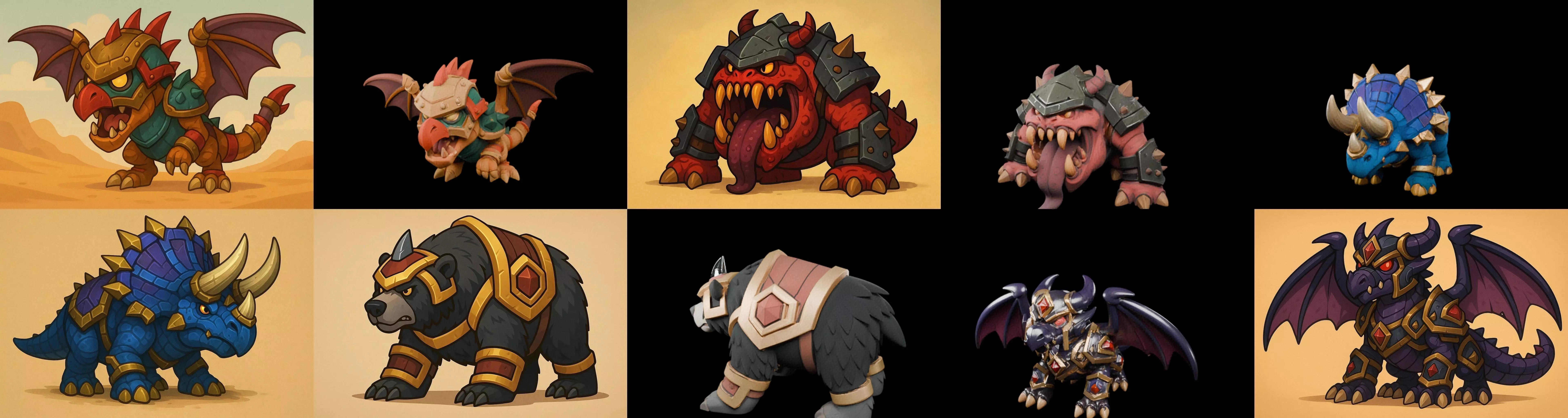 MountWorld bundle 4 pack 100 glb Low-poly 3D model_0