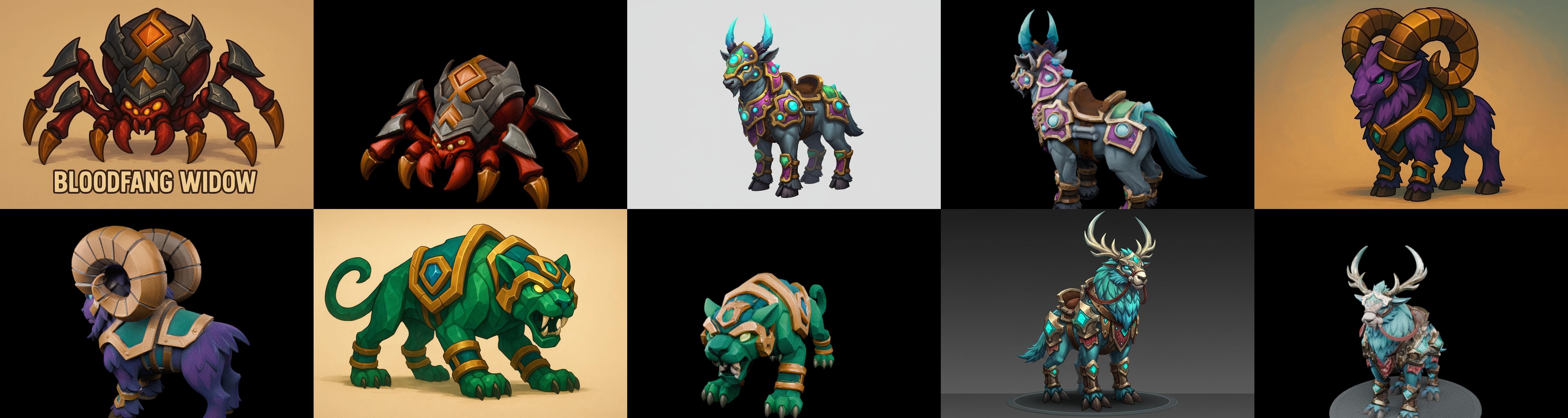 MountWorld bundle 4 pack 100 glb Low-poly 3D model_6