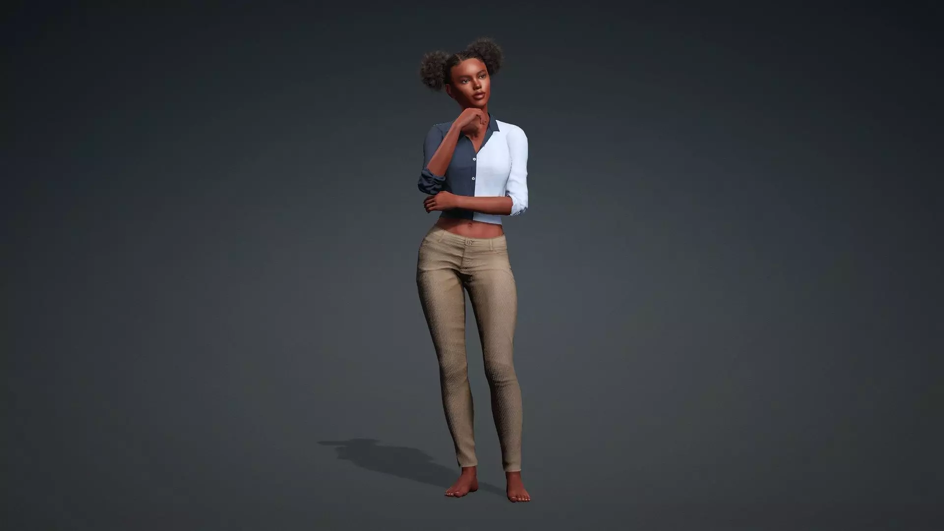 3D Black Woman Character 3D model_0