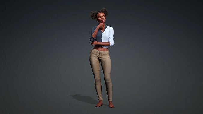 3D Black Woman Character 3D model