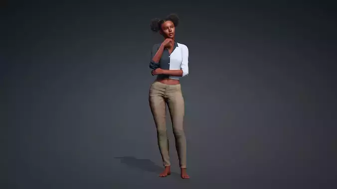 3D Black Woman Character 3D model