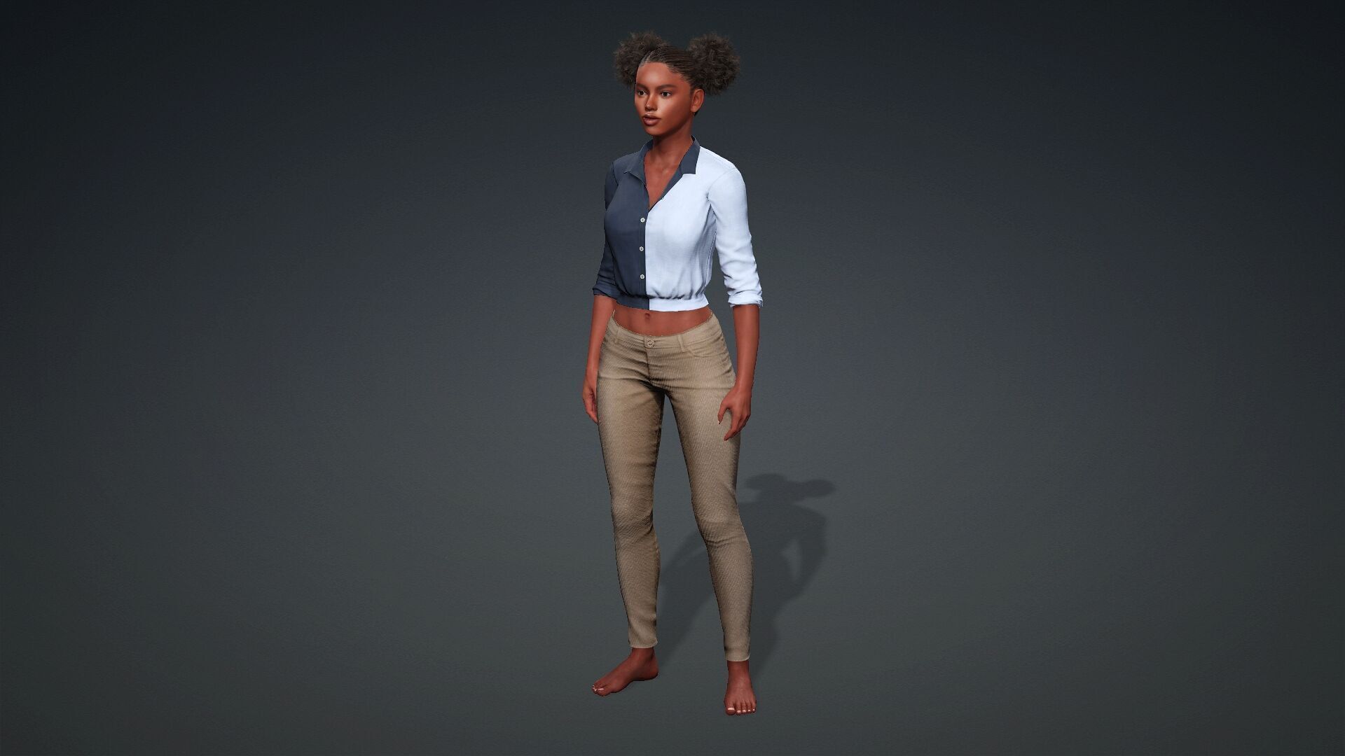 3D Black Woman Character 3D model_9