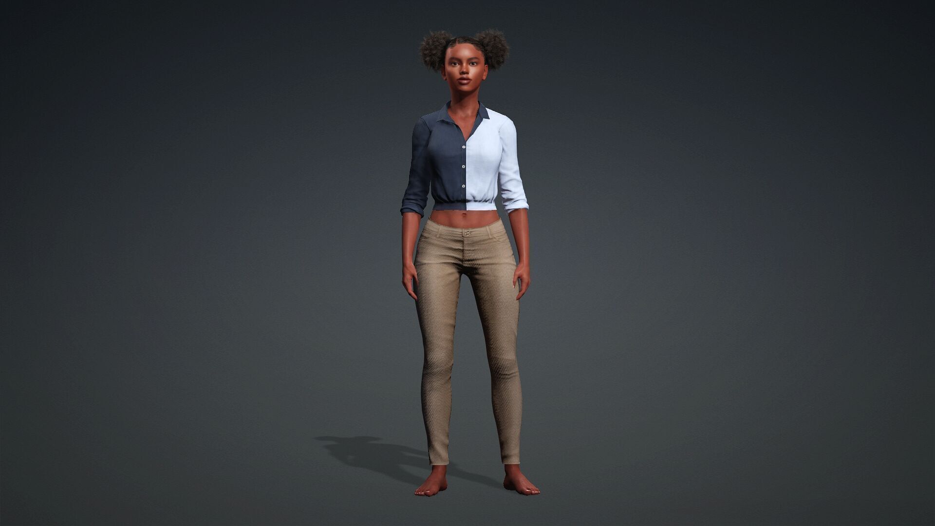 3D Black Woman Character 3D model_1