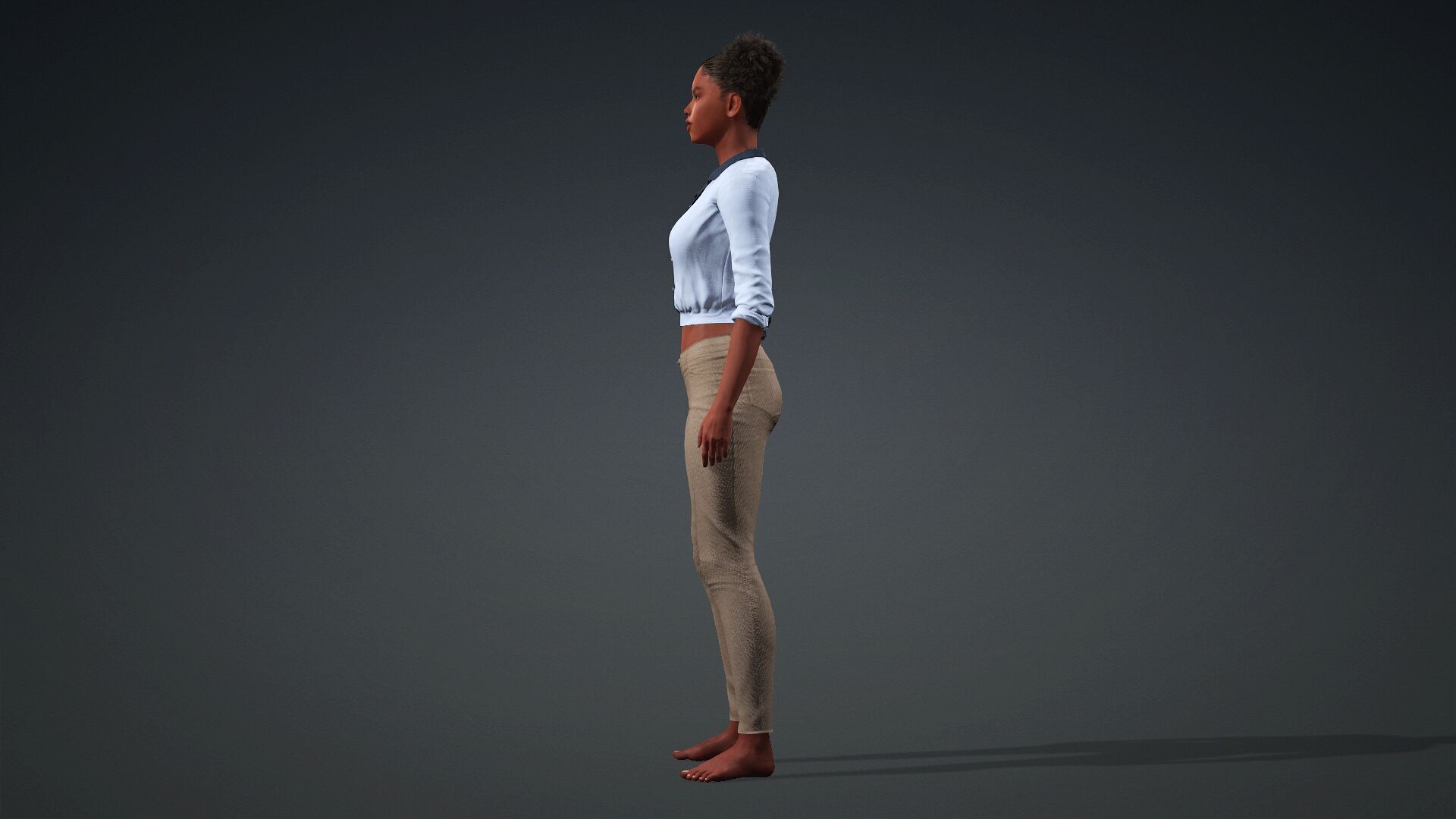 3D Black Woman Character 3D model_3