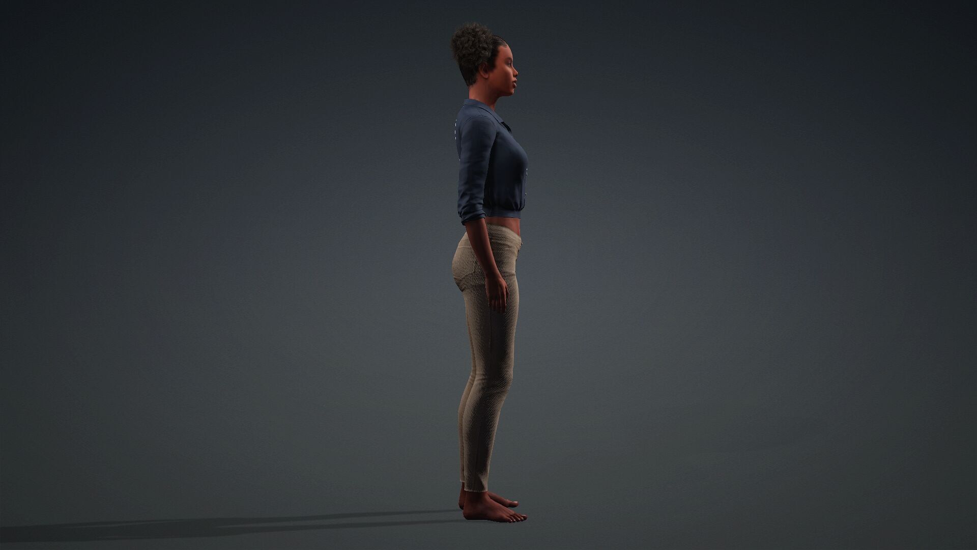 3D Black Woman Character 3D model_2