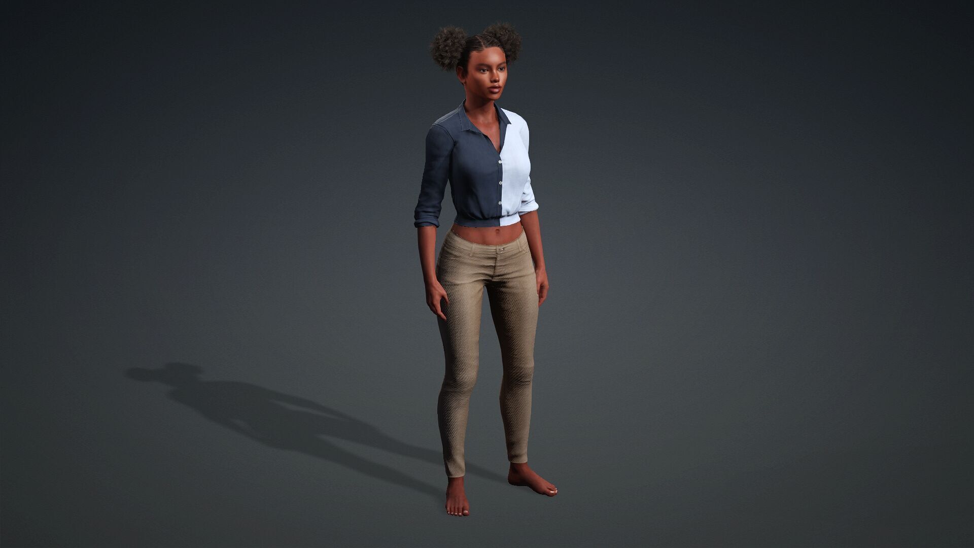 3D Black Woman Character 3D model_10