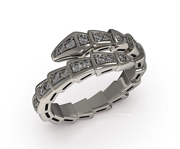 Serpenti Viper Ring full pave diamonds 3D print model