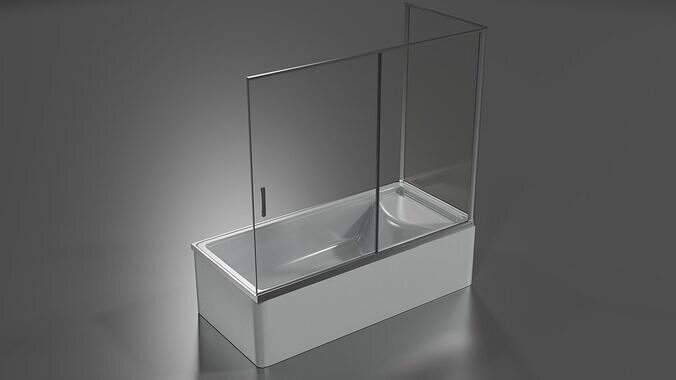 Bathtub and Cabinet Low-poly 3D model