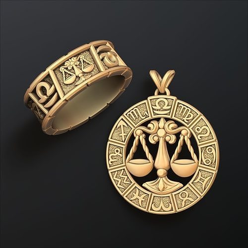 Horoscope Libra Ring Pendant v2 Collection 