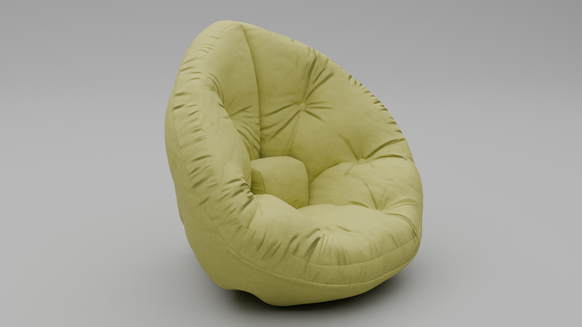 Bean Bag Low-poly 3D model_7