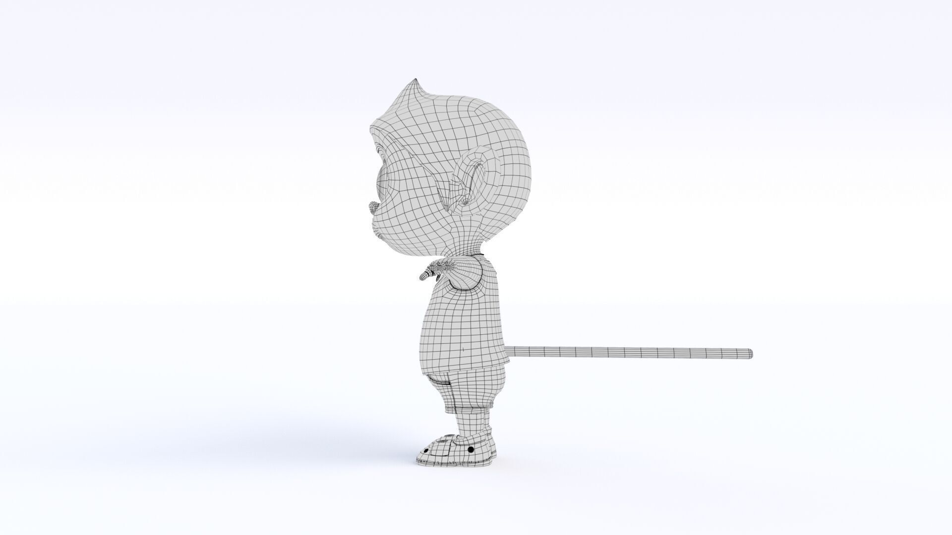 Cartoon Monkey Boy Low-poly 3D model_19