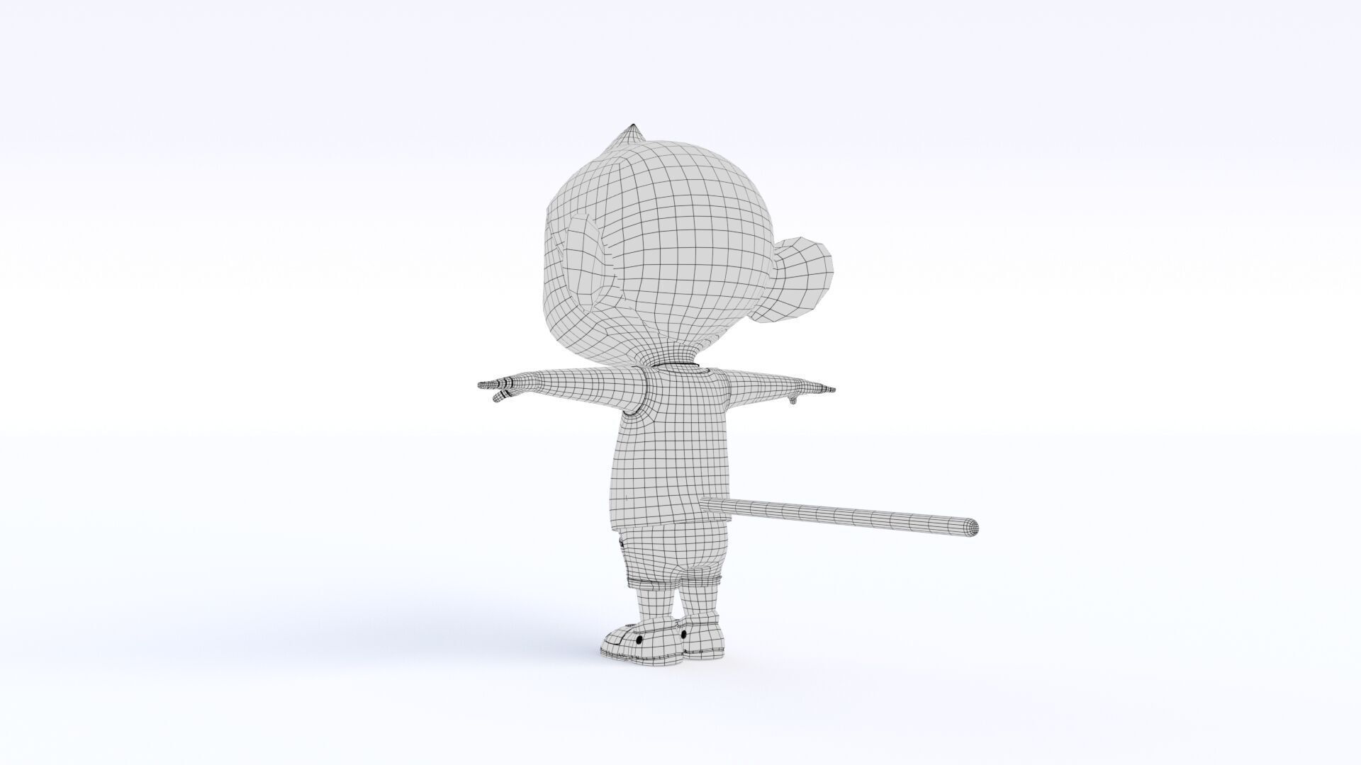 Cartoon Monkey Boy Low-poly 3D model_18