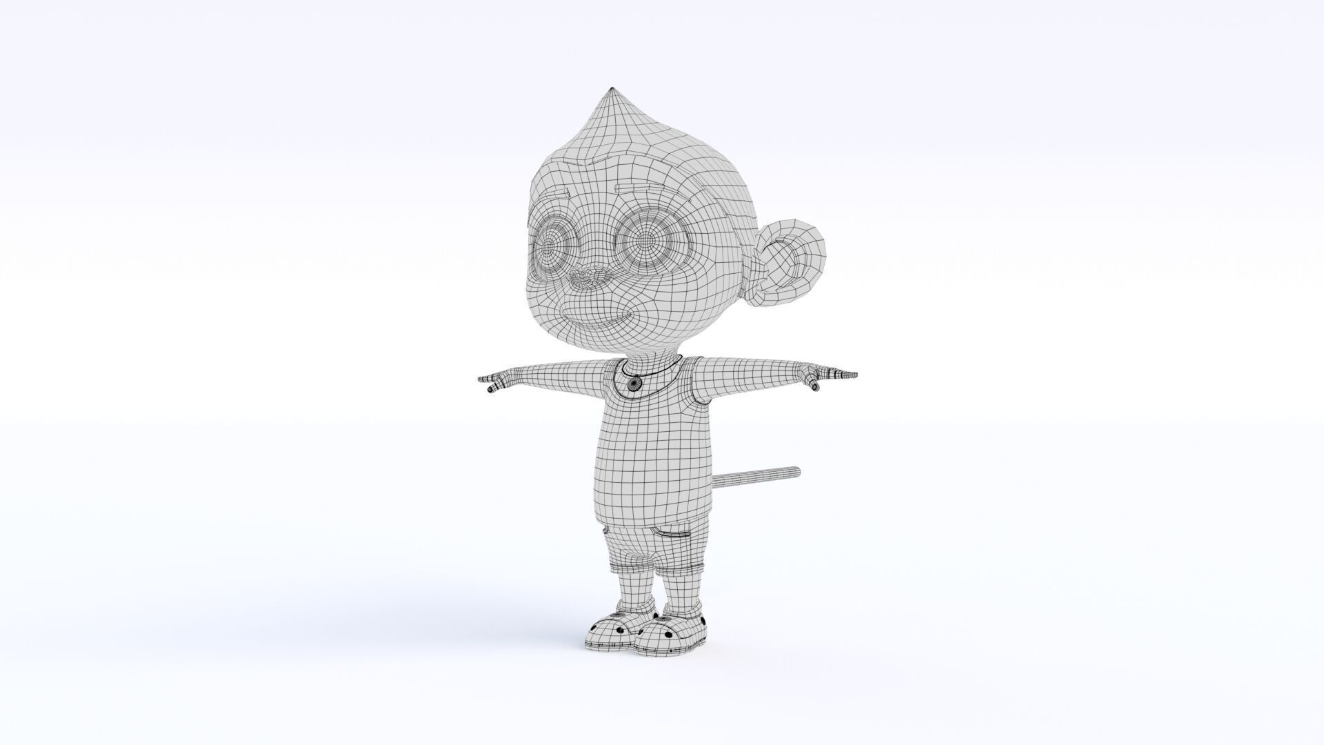 Cartoon Monkey Boy Low-poly 3D model_21