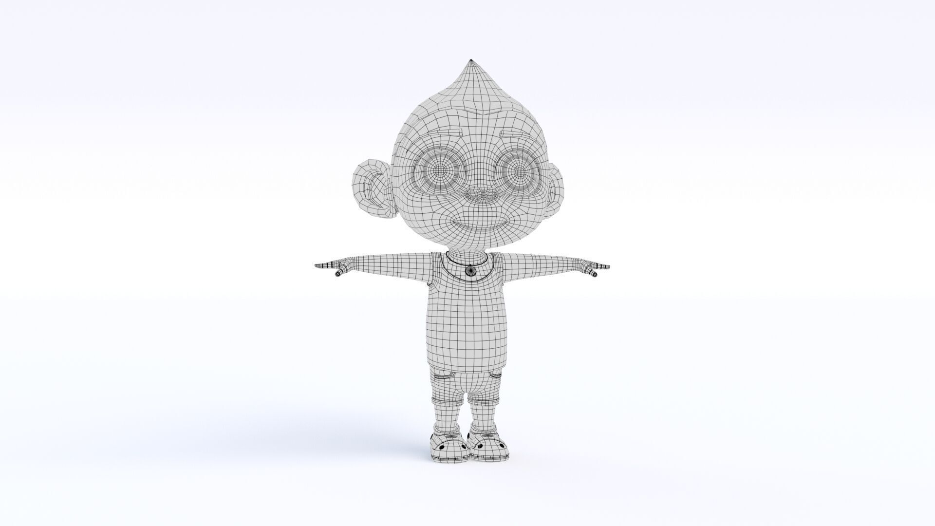 Cartoon Monkey Boy Low-poly 3D model_13
