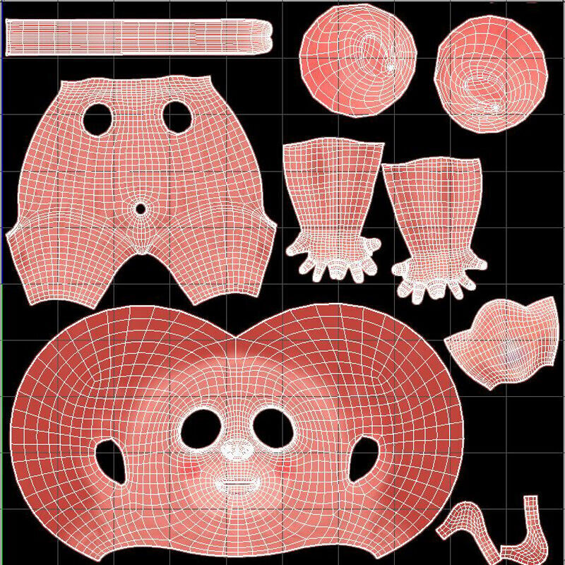 Cartoon Monkey Boy Low-poly 3D model_23