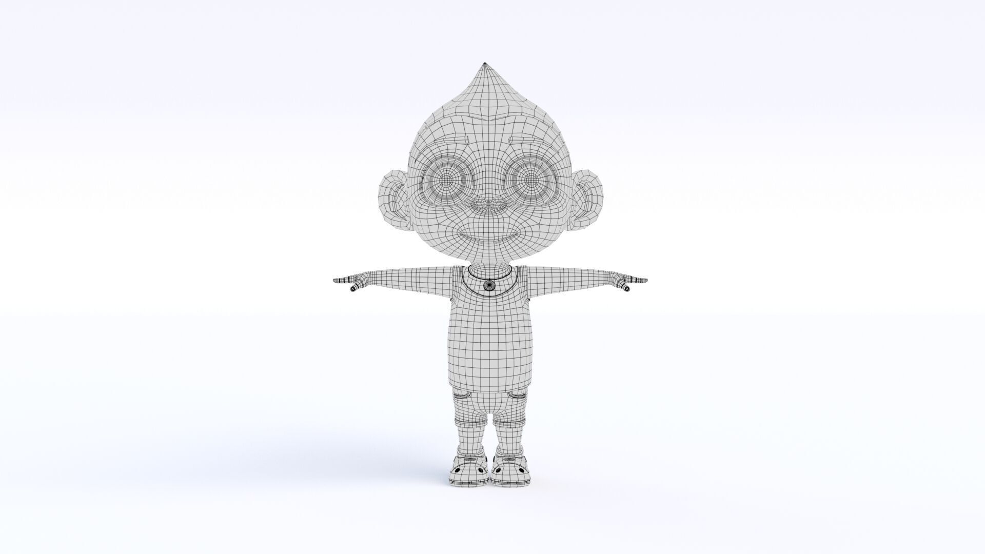 Cartoon Monkey Boy Low-poly 3D model_22