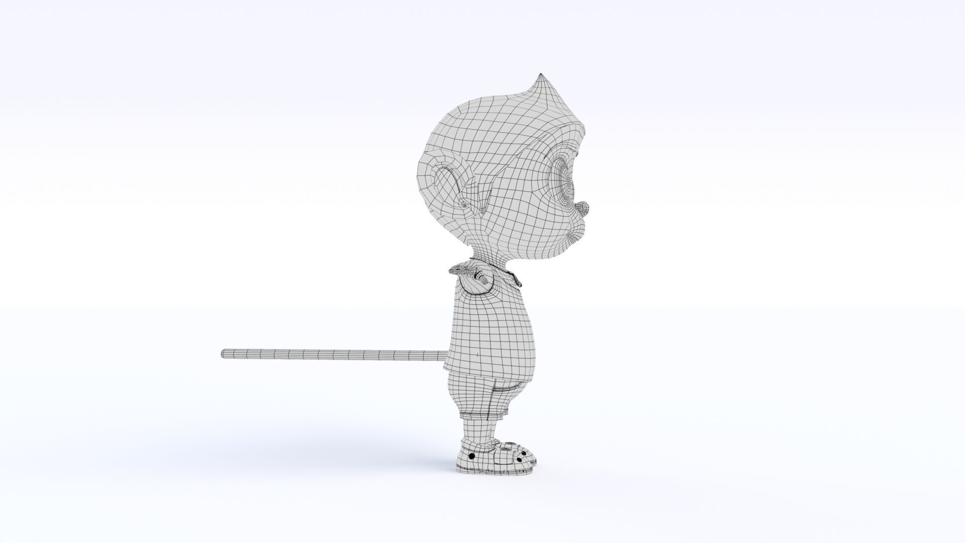 Cartoon Monkey Boy Low-poly 3D model_15