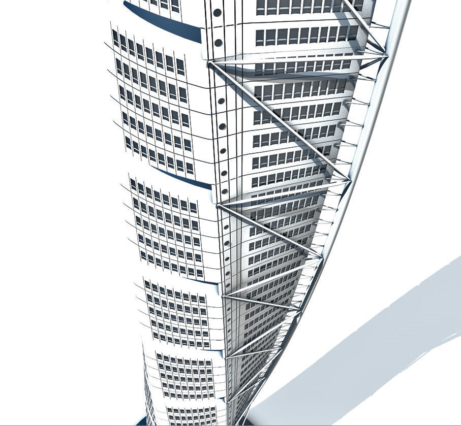 Turning Torso Skyscraper Building 3D model_3