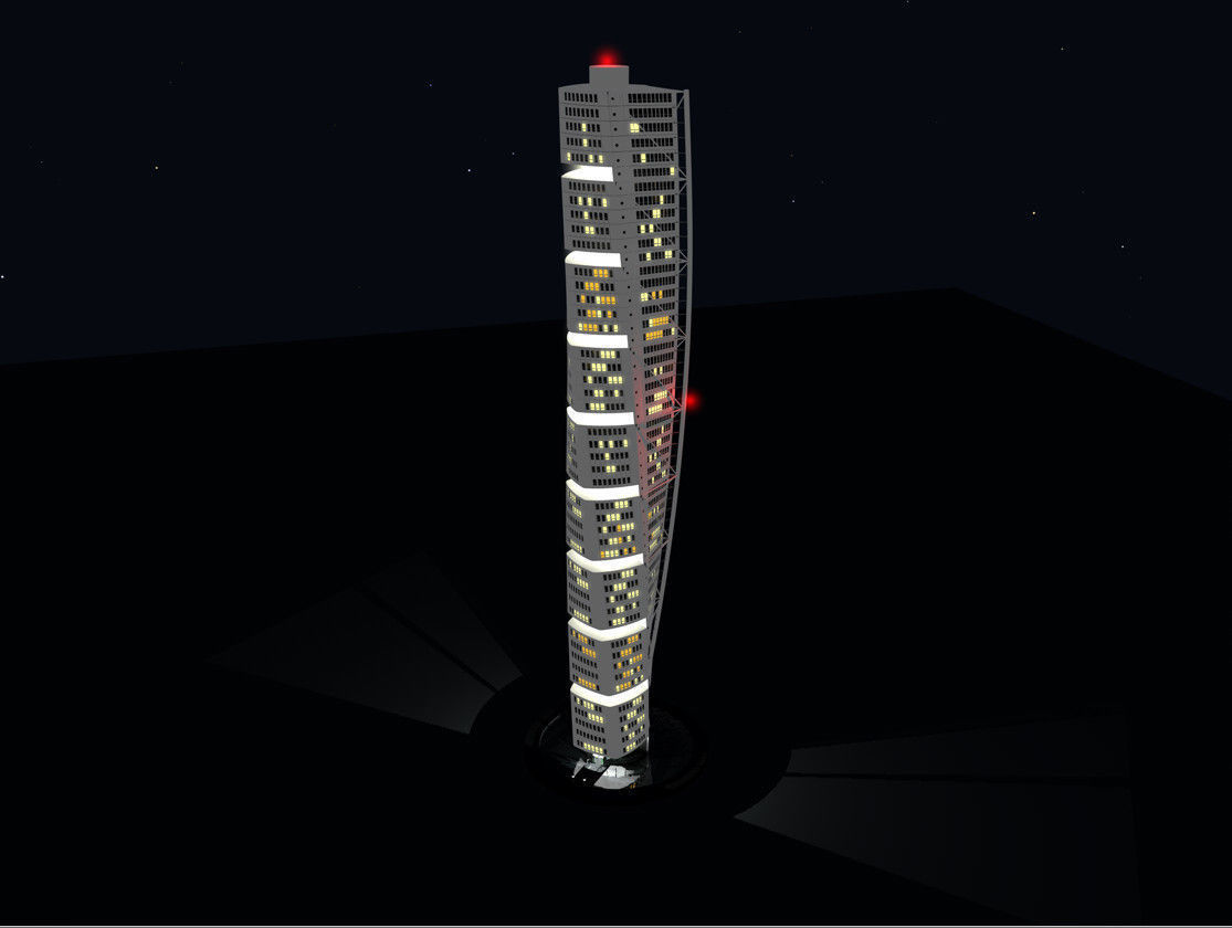 Turning Torso Skyscraper Building 3D model_15