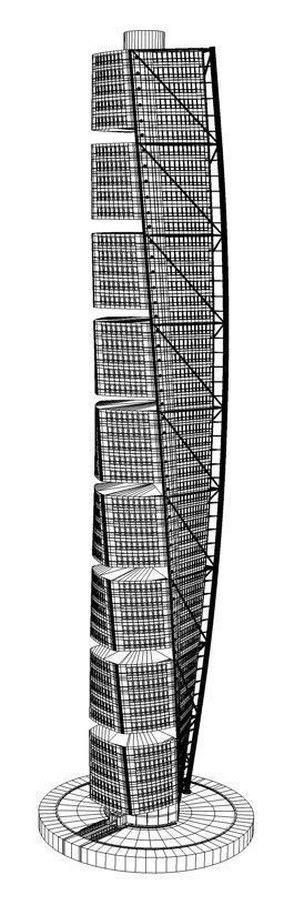 Turning Torso Skyscraper Building 3D model_10