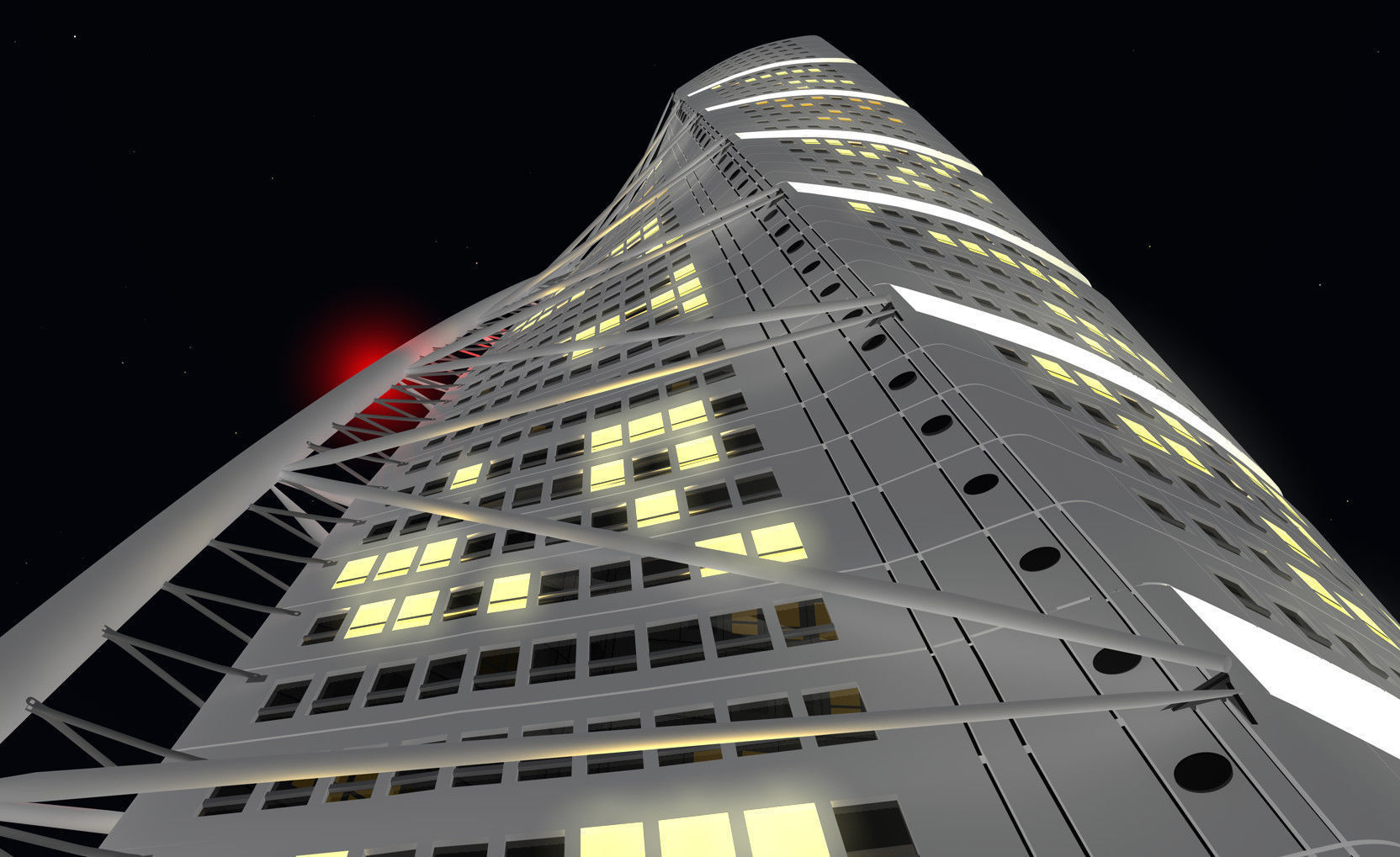 Turning Torso Skyscraper Building 3D model_1