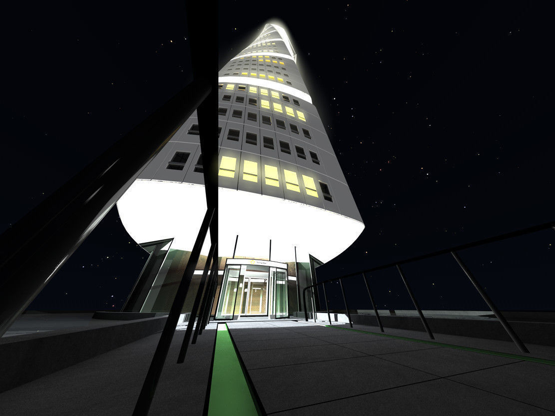 Turning Torso Skyscraper Building 3D model_16