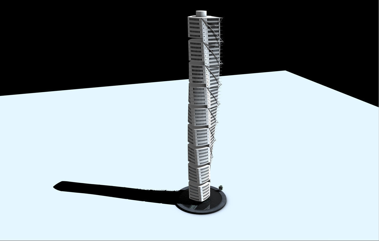 Turning Torso Skyscraper Building 3D model_2