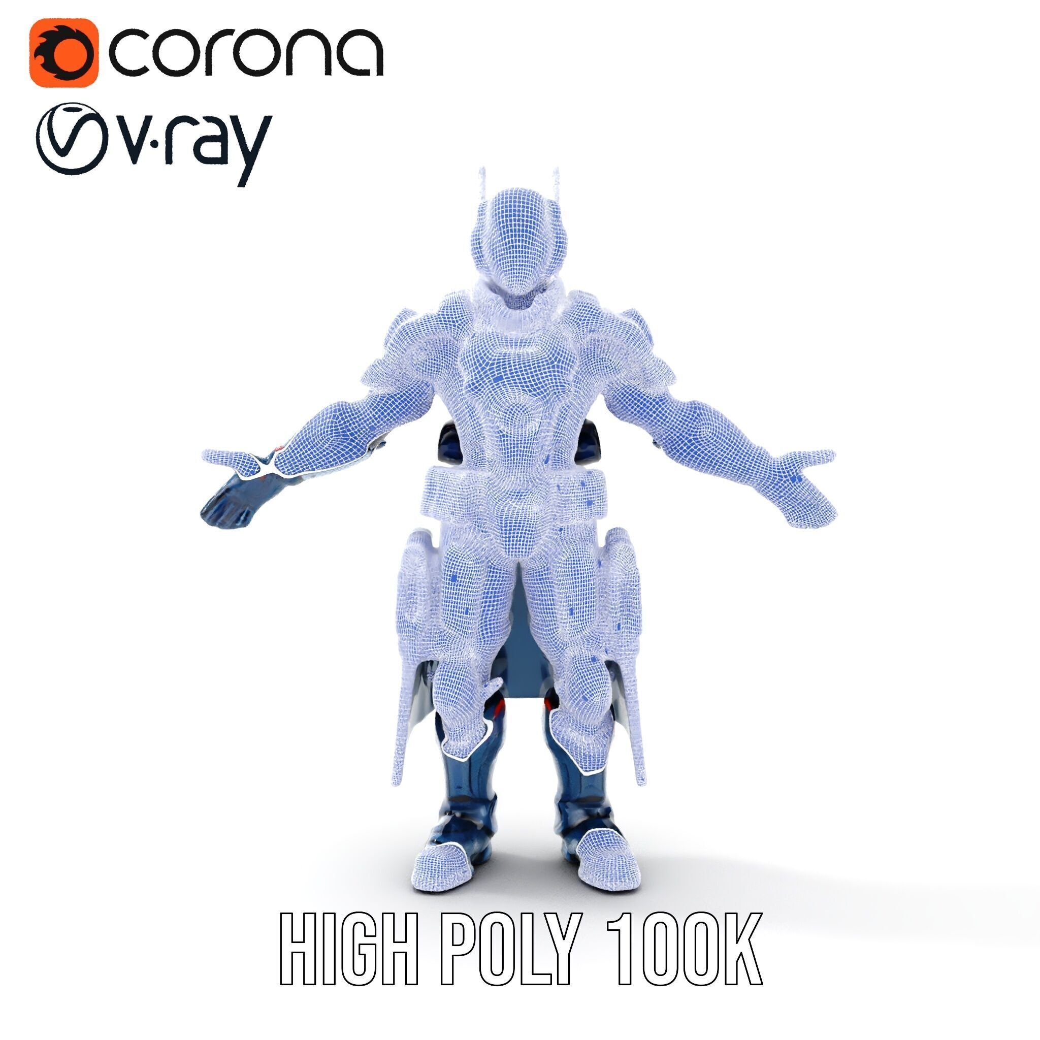 Futuristic Armored Soldier Rigged and Animated Character Model Low-poly 3D model_41