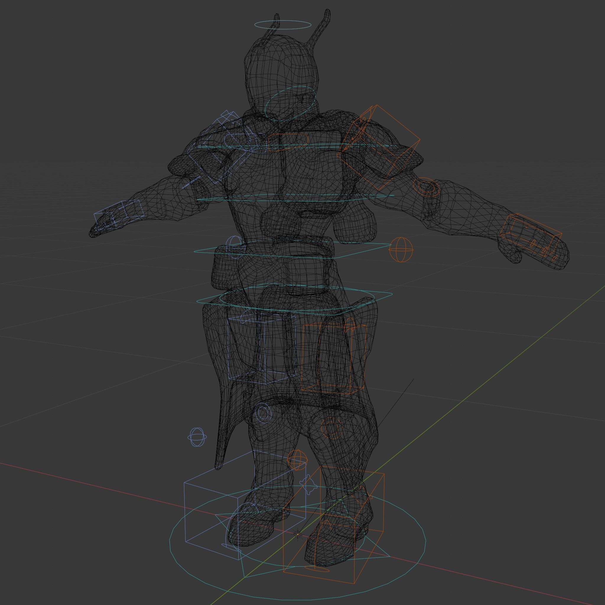 Futuristic Armored Soldier Rigged and Animated Character Model Low-poly 3D model_10