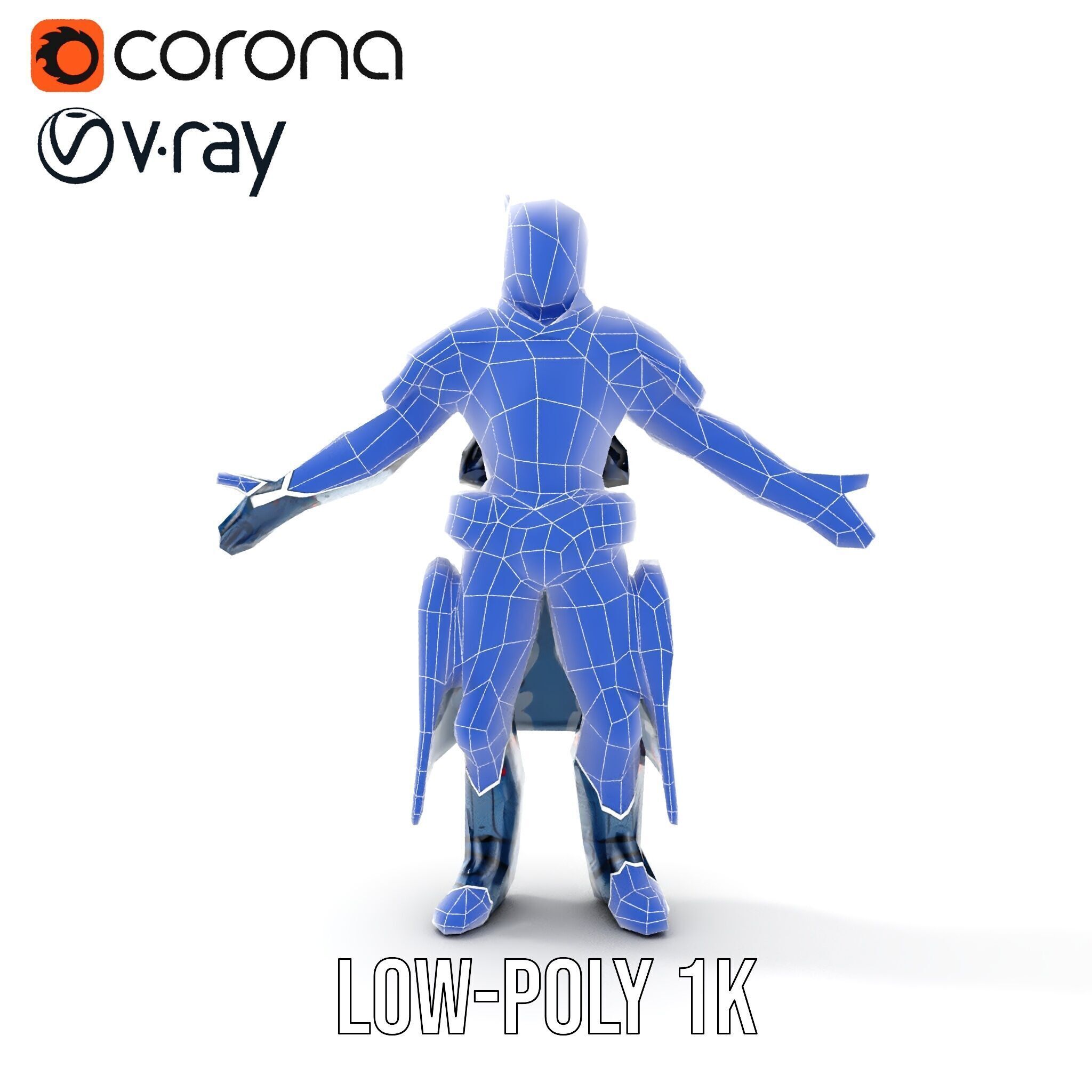 Futuristic Armored Soldier Rigged and Animated Character Model Low-poly 3D model_29