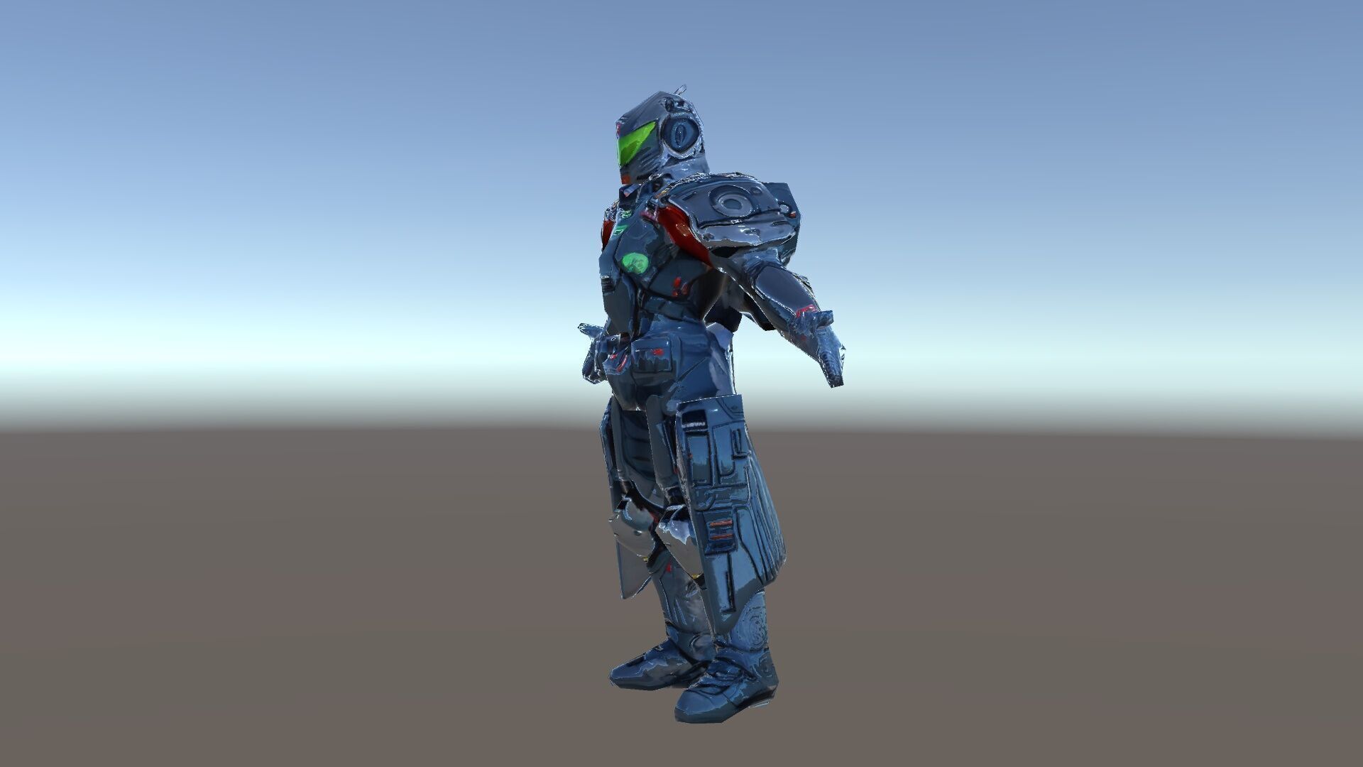 Futuristic Armored Soldier Rigged and Animated Character Model Low-poly 3D model_35