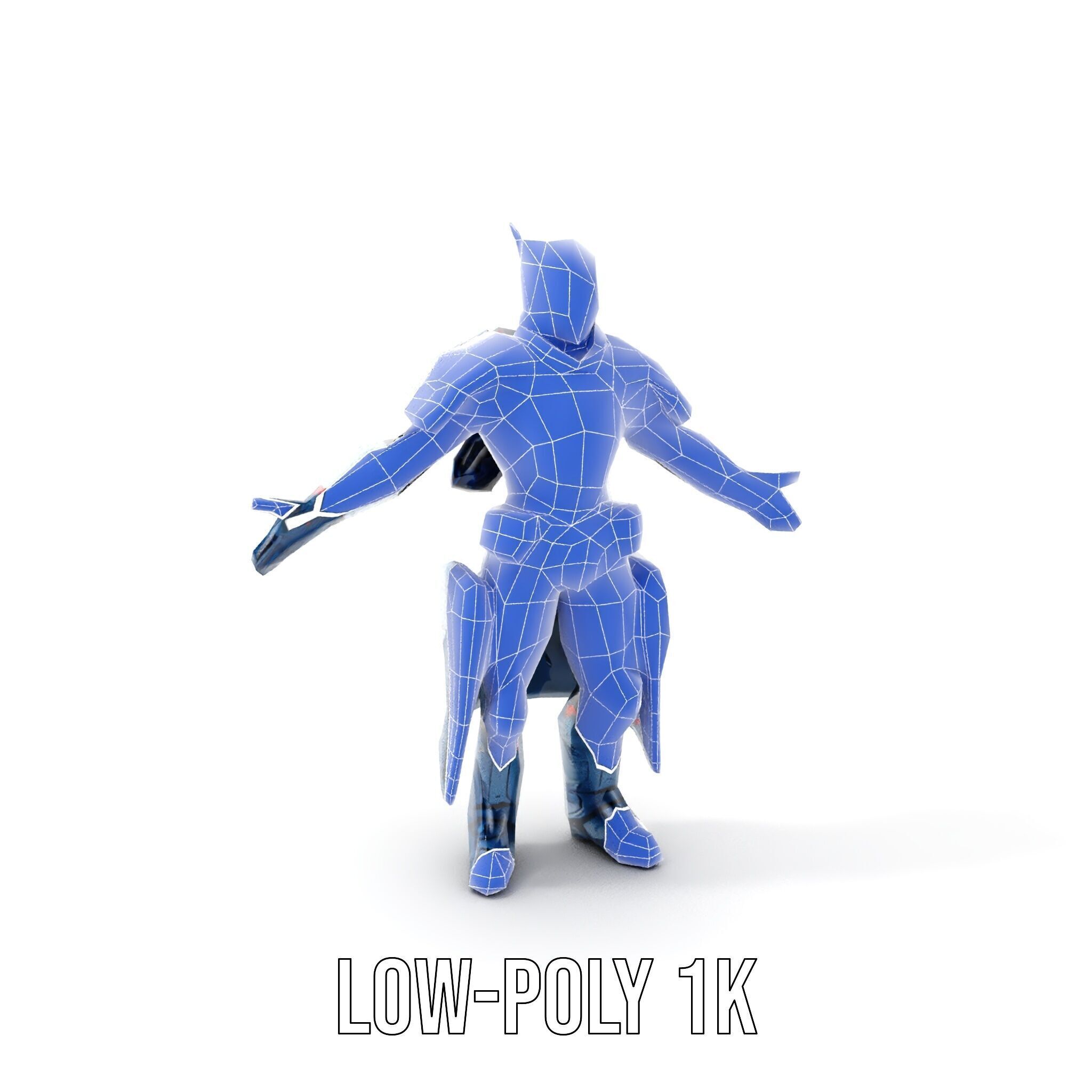 Futuristic Armored Soldier Rigged and Animated Character Model Low-poly 3D model_11