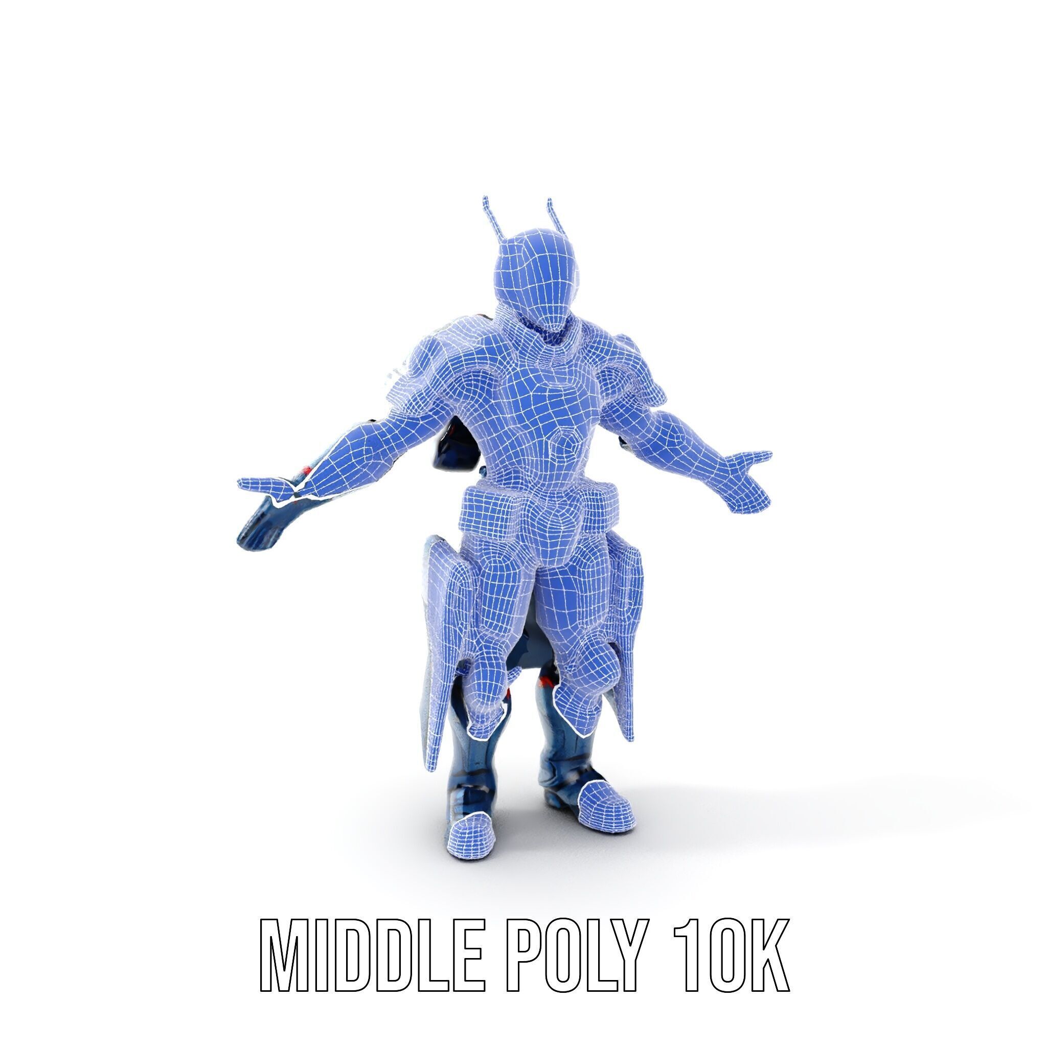 Futuristic Armored Soldier Rigged and Animated Character Model Low-poly 3D model_28